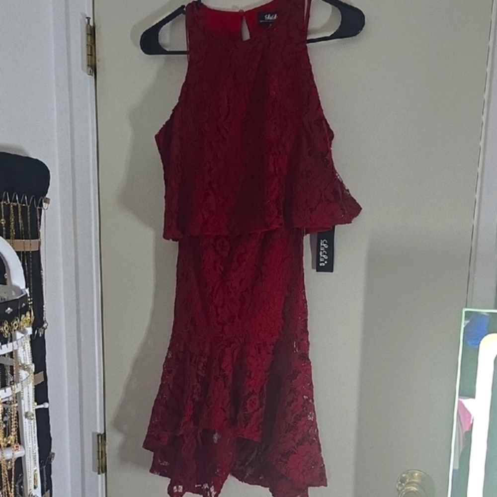 Lulu's Wine Red Cut Out Tiered Halter 2 Piece Dress Set (NWT)(XS)✨️♥️✨️